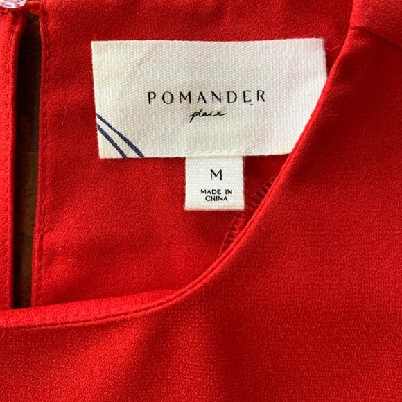 Tuckernuck Pomander Place Red Carlota Peplum Blouse New w/o Tags Size Medium - Picture 3 of 8